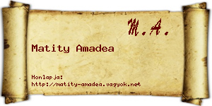 Matity Amadea névjegykártya